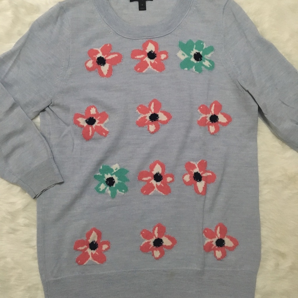 J Crew flower sweater
